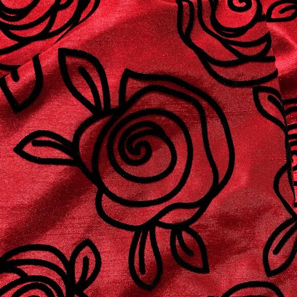 NEWBERRY Girl's dark red black floral flocked taffeta party dress XS size 3 4 5 - Picture 4 of 10